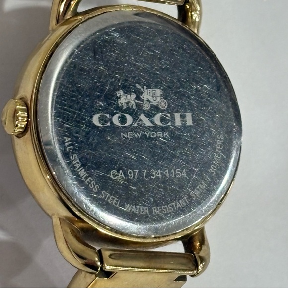 Coach Signature Black & Gold Enamel Bracelet Watch Ladies RARE New Battery Dec24 - Picture 8 of 13